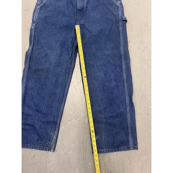 Carhartt R08 DNM Denim Dungaree Work Jeans Mens 38x30 Relaxed Fit Heavyweight - Picture 5 of 7